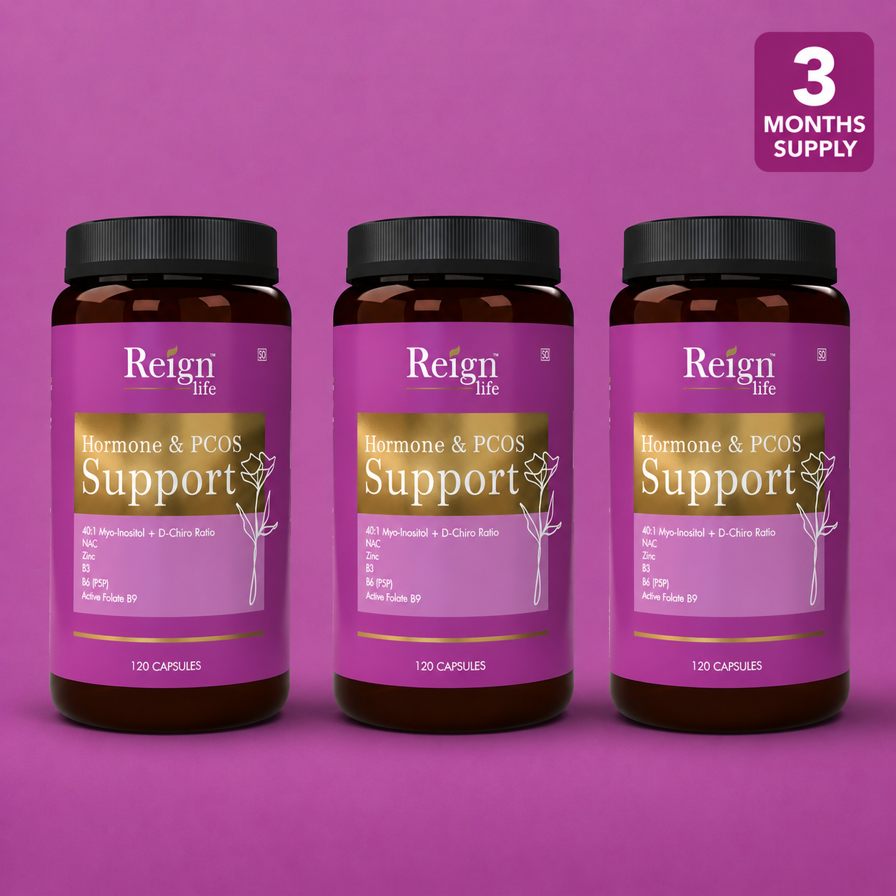 Hormone & PCOS Support — 3 Month Supply (3 Bottles)